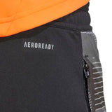 Close-up of Adidas Colombia training suit black pants with Aeroready fabric and zipper pocket