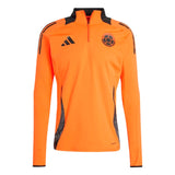 Adidas Colombia training suit bright orange long sleeve top with black accents and zip collar