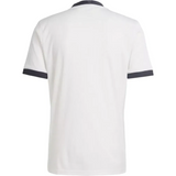 Back view of white jersey with navy collar and sleeve trim Germany 175th Anniversary soccer jersey 2025