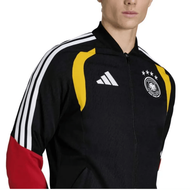 Germany black training presentation soccer tracksuit 2026/27 by Adidas with vibrant color accents and official branding