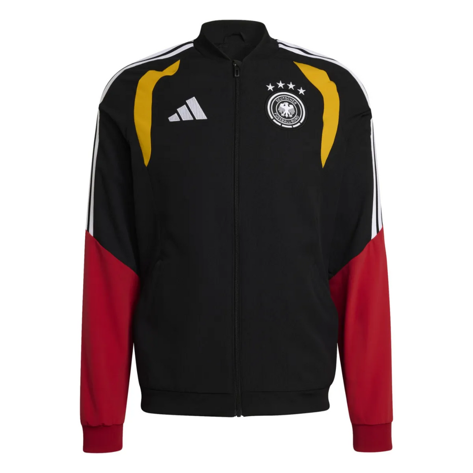 Adidas Germany black presentation tracksuit 2026 with iconic logo and vibrant colors