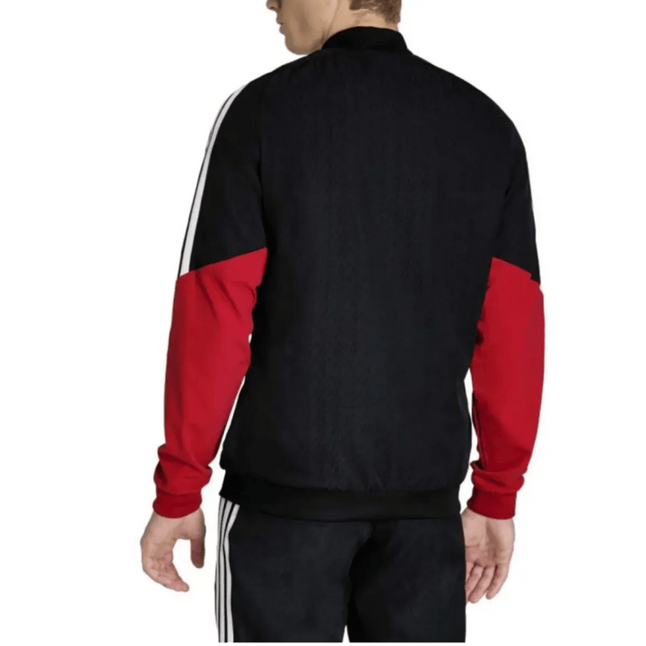Germany black training presentation soccer tracksuit set by Adidas with red accents and comfortable fit for adults