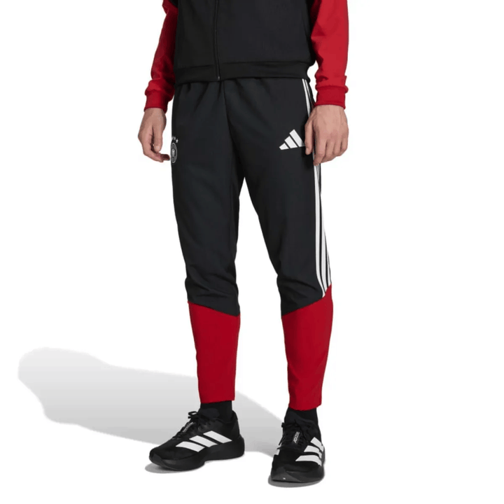Germany black training presentation soccer tracksuit set by Adidas with red accents and official team logo