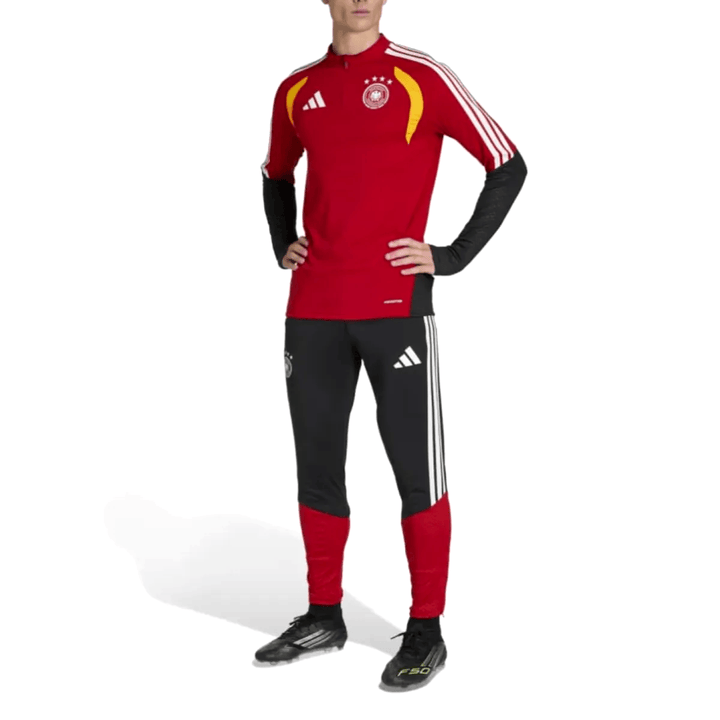 Germany red training technical soccer tracksuit 2026/27 by Adidas with long sleeves and fitted pants