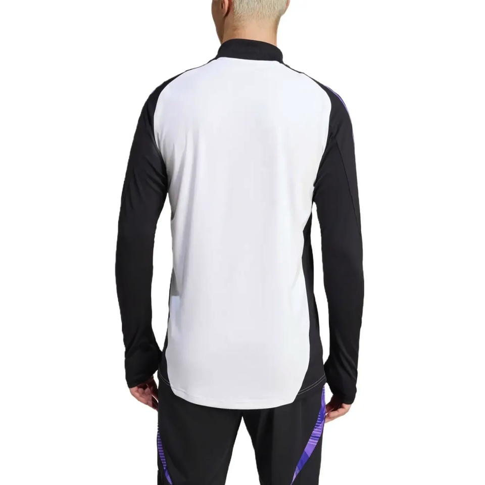 Back view of Adidas Germany training suit 2024 with white and black long sleeve top and matching black pants