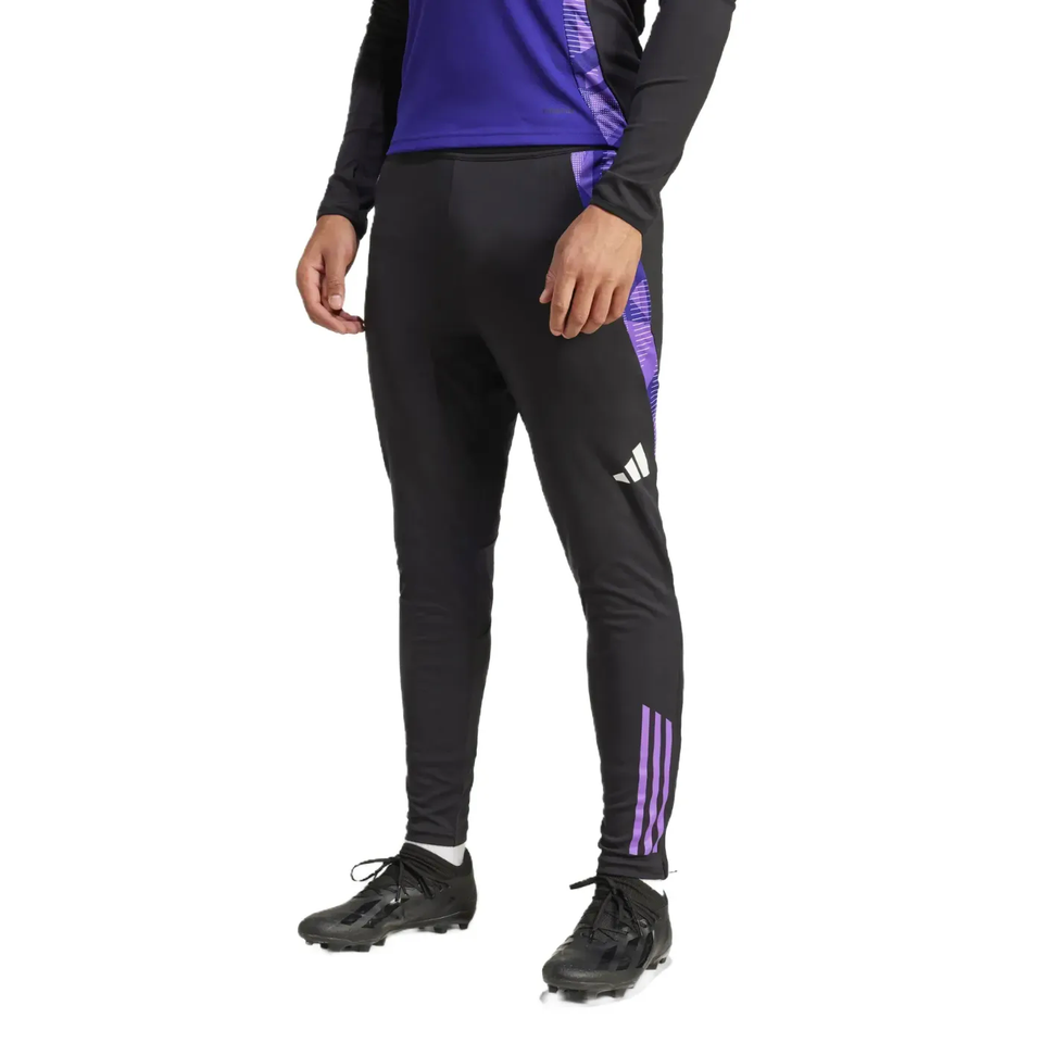 Adidas Germany training suit 2024 black and purple soccer tracksuit pants with logo