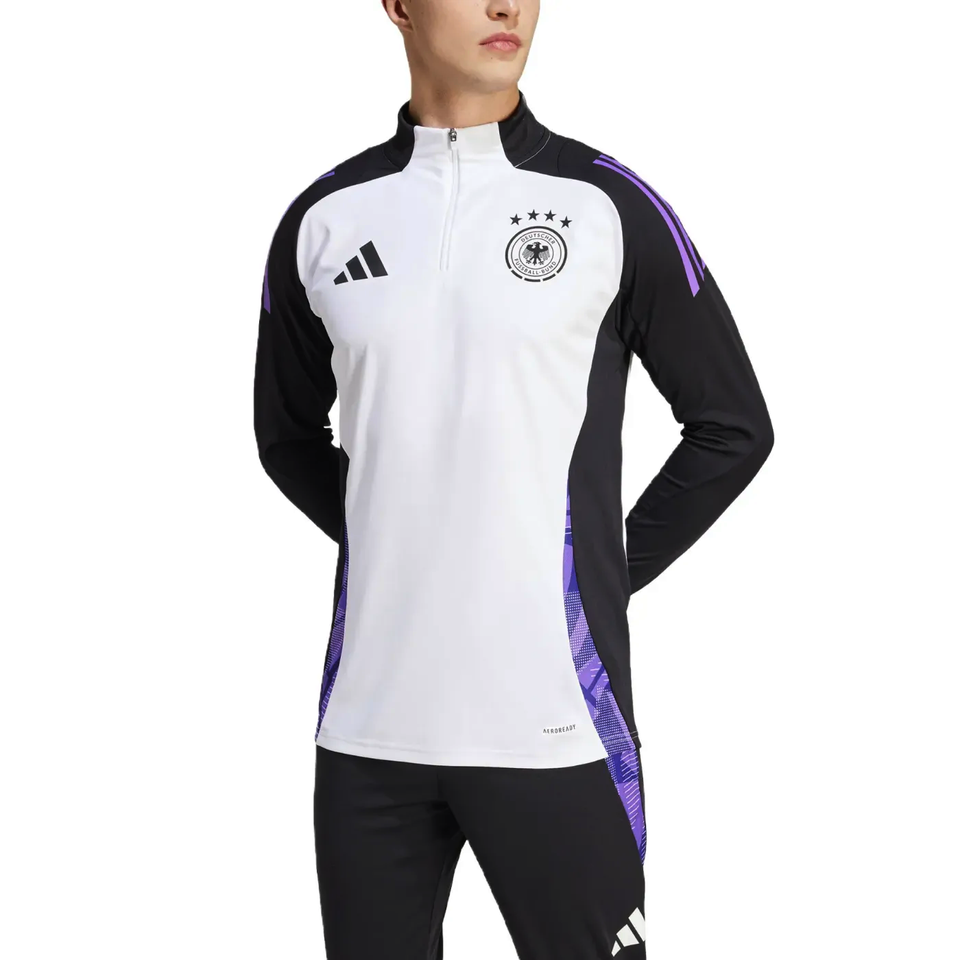 Adidas Germany training suit 2024 white and black tracksuit top with purple accents