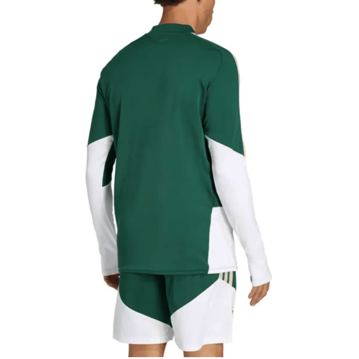 Italy green training technical soccer tracksuit set by Adidas with long sleeves and shorts for adults