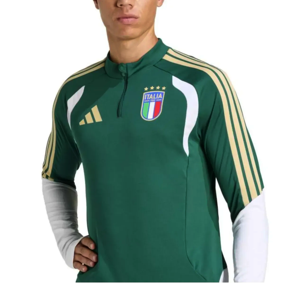 Adidas Italy green training tracksuit 2026 featuring Italia logo and stylish design for athletes