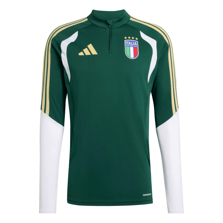 Italy green training technical soccer tracksuit 2026/27 by Soccer Tracksuits with white and gold accents