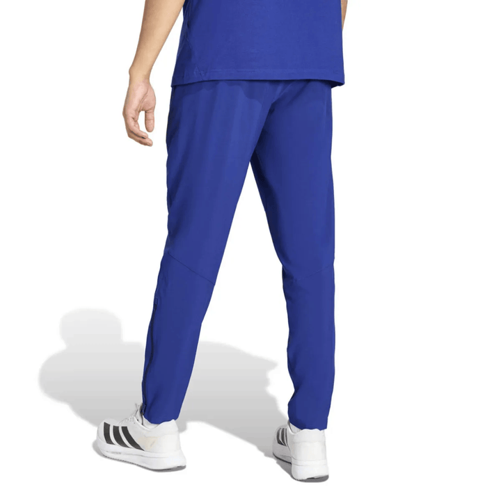 Adidas Italy casual travel hooded presentation soccer tracksuit in blue with zippered pants and hooded jacket