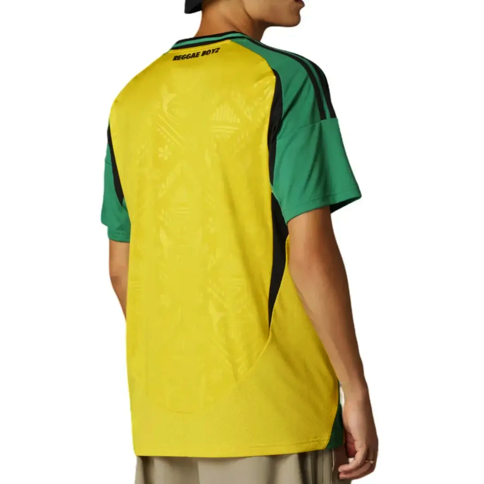Jamaica 2024 Adidas soccer jersey featuring vibrant colors and a unique design for fans