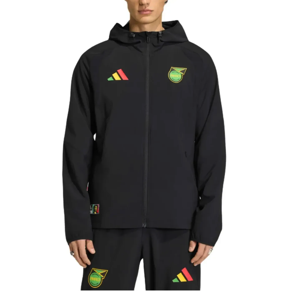 Jamaica black Casual Travel hooded presentation tracksuit 2026/27 - Adidas