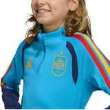 Kids Spain soccer tracksuit Adidas 2026 WC in blue with vibrant stripes and national emblem