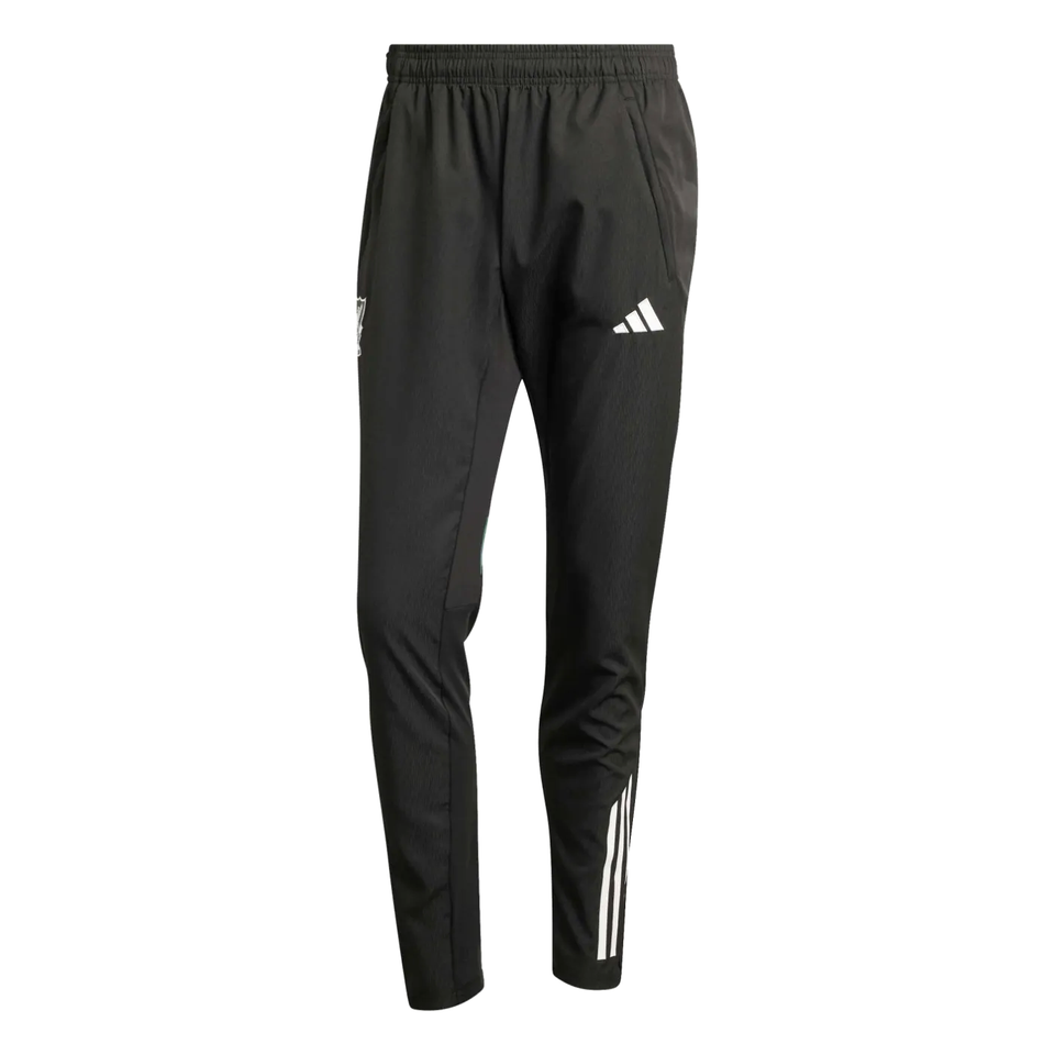 Shop on SoccerTracksuits.com the Liverpool Champions League tracksuit pants in black with adidas logo