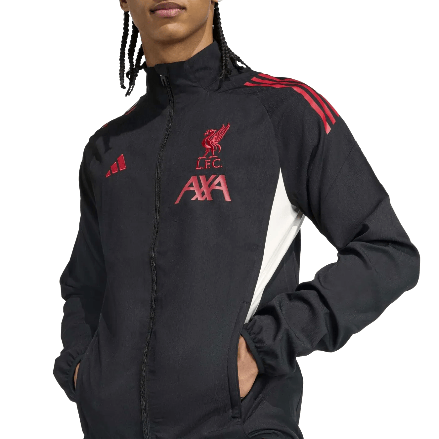 Liverpool FC black presentation Soccer tracksuit 2025/26 - Adidas ...