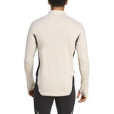 Back view of Adidas Liverpool training soccer tracksuit with white and black long sleeve top and matching pants