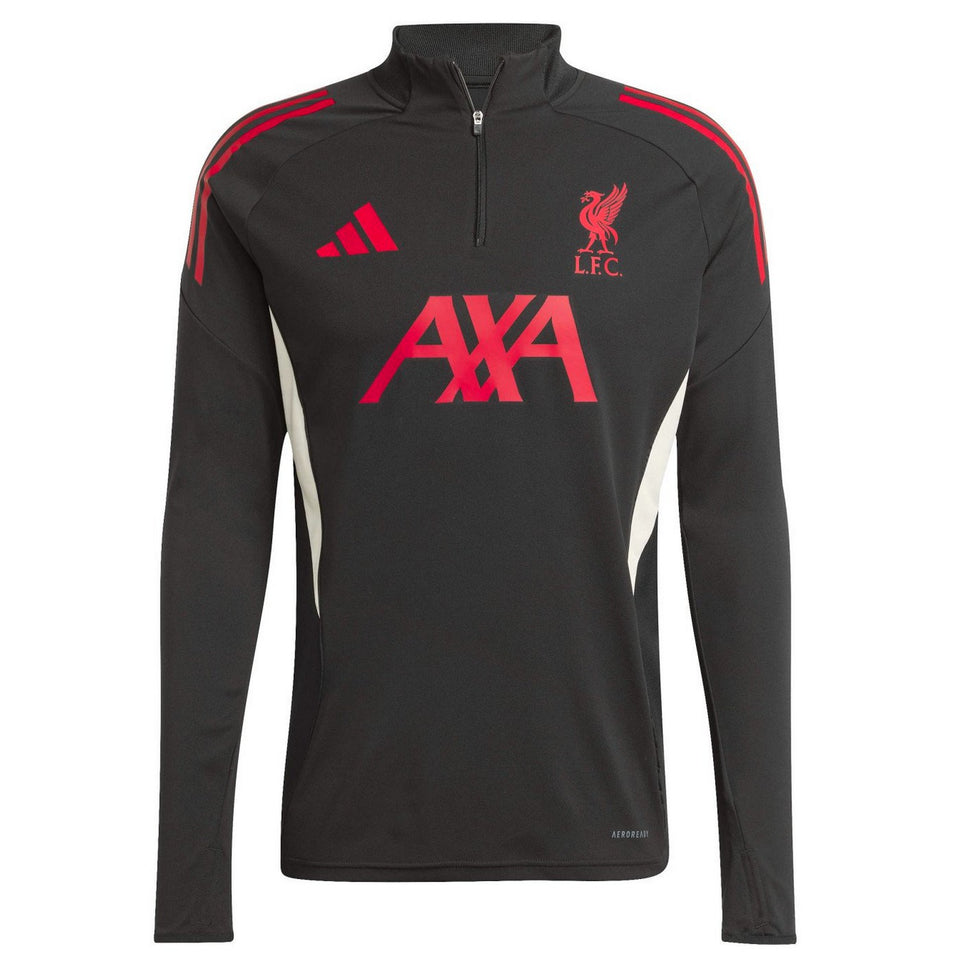 Adidas Liverpool training tracksuit 2025 black long sleeve top with red and white detailing