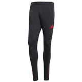 Adidas Liverpool training tracksuit 2025 black tapered pants with red logo on SoccerTracksuits.com