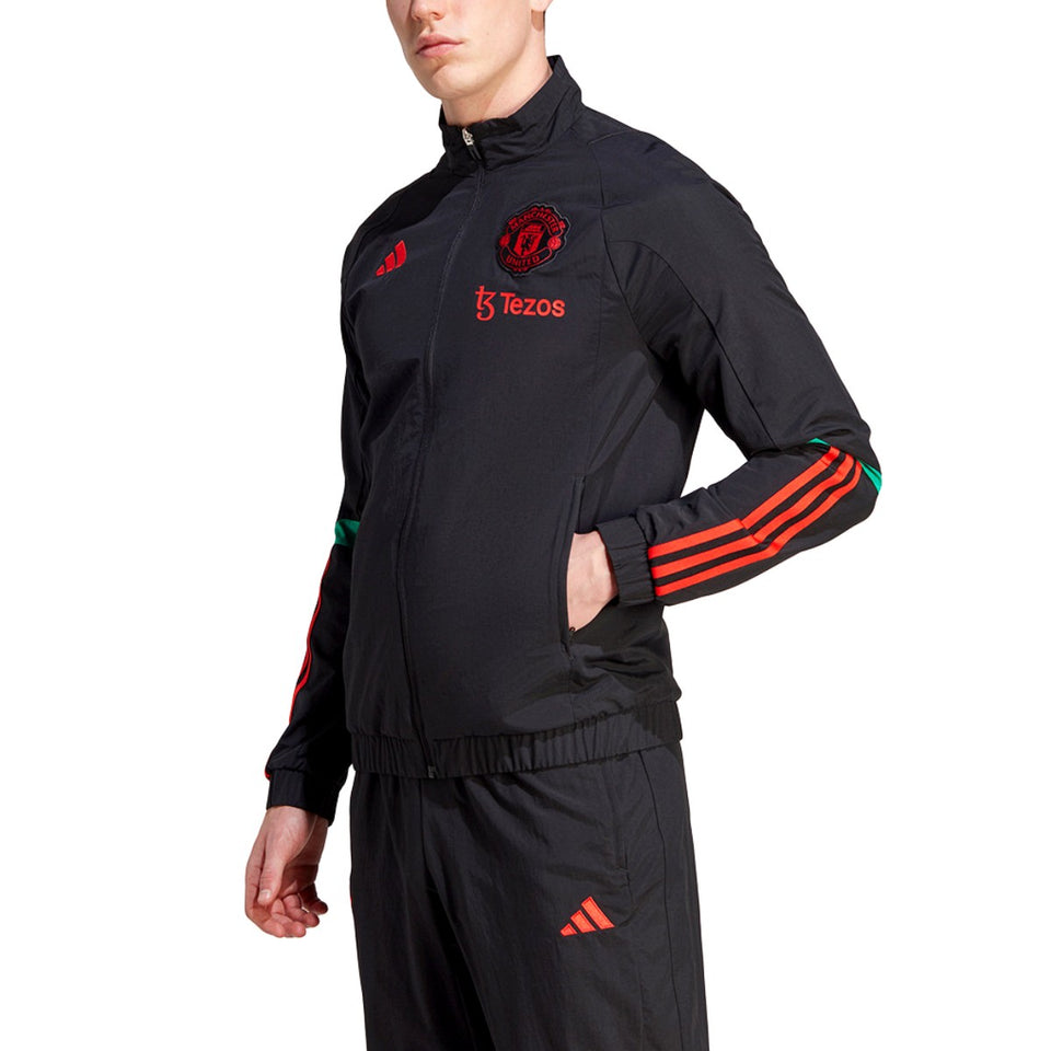 Adidas Manchester United presentation tracksuit 2023 24 featuring sleek design and team colors