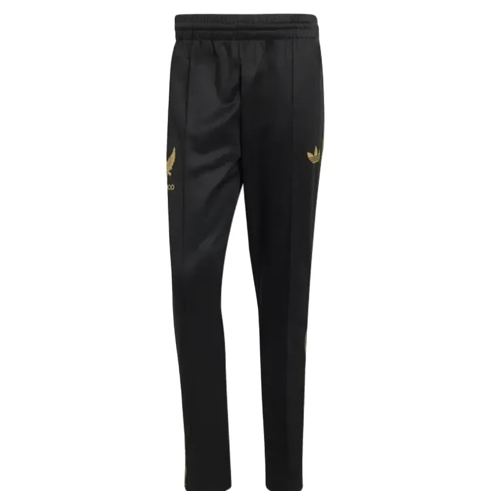 Mexico Gold Cup Adidas tracksuit 2025 black slim fit track pants with gold trefoil logos by Soccer Tracksuits