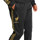 Mexico Gold Cup Adidas tracksuit 2025 black pants with gold Mexico eagle crest and patterned side stripe