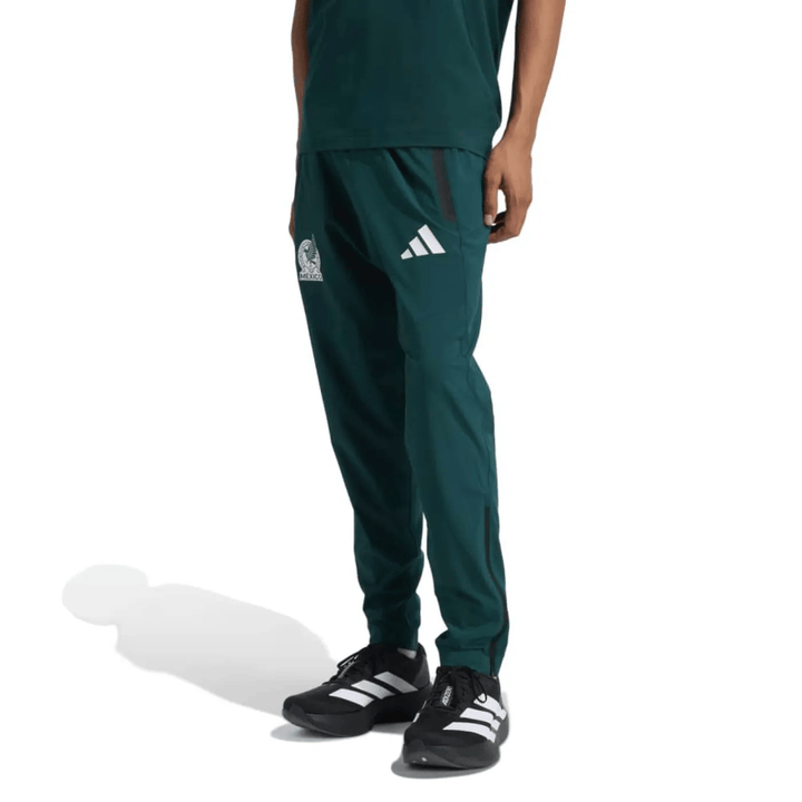 Mexico Casual Travel hooded presentation soccer tracksuit in dark green with Adidas branding for adults