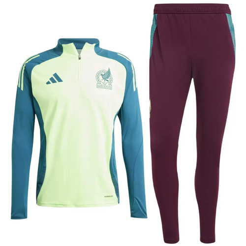 Mexico national team tracksuit mens with light green and teal half-zip top and maroon pants