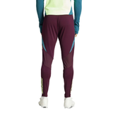 Back view of Mexico national team tracksuit mens pants in maroon with teal and yellow accents