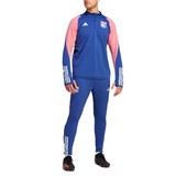 Adidas Olympique Lyon training tracksuit 2023 in blue and pink, ideal for soccer practice and training sessions