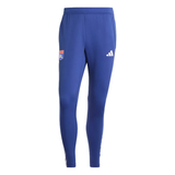 Adidas Olympique Lyon training tracksuit 2023 featuring slim-fit training pants in blue.