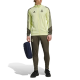 Adidas Real Madrid tracksuit 2025 in light green and brown with zip-up jacket and matching pants