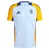 Real Madrid training kit 2024 white and yellow Adidas soccer tracksuit top with logo