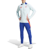 Spain national team tracksuit for sale with white and blue top and blue pants on SoccerTracksuits.com