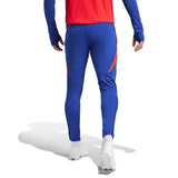 Back view of blue soccer tracksuit pants with red accents from Spain national team tracksuit for sale