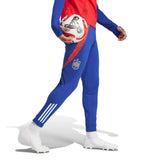 Blue Spain national team tracksuit for sale with red accents and team crest on SoccerTracksuits.com