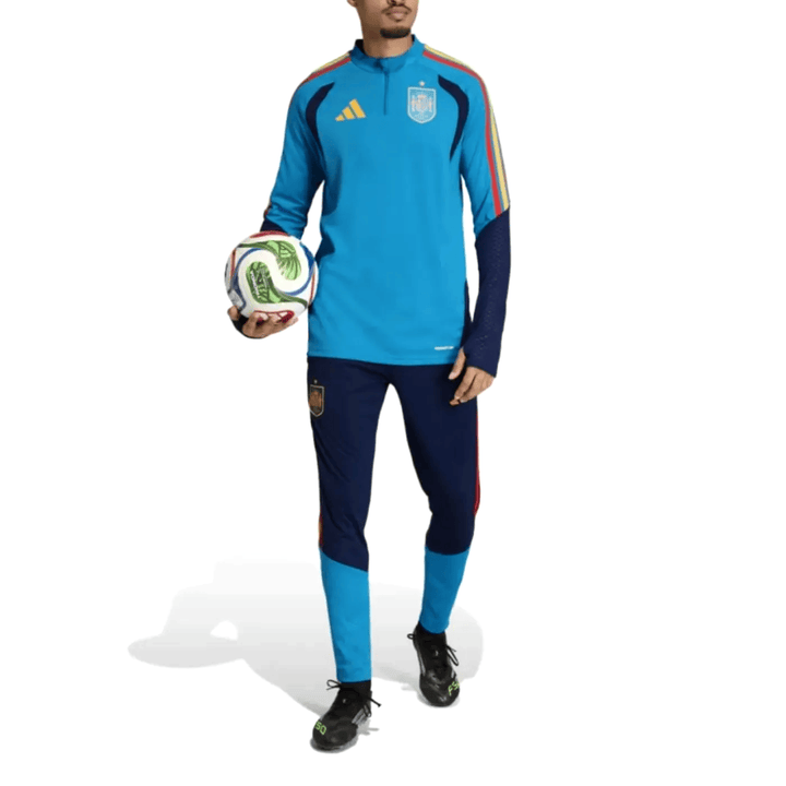 Spain training technical soccer tracksuit 2026/27 by Soccer Tracksuits in blue and navy with official logo