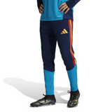 Adidas Spain training tracksuit WC 2026 featuring blue top and navy pants with red accents
