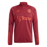 UCL Manchester United tracksuit Adidas in red with quarter-zip and team logo for fans