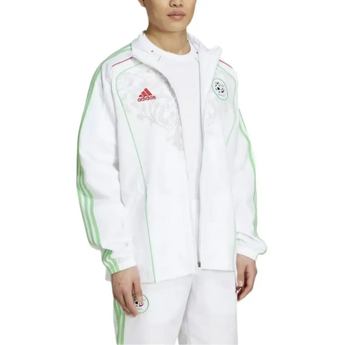 Algeria Adidas retro soccer tracksuit 2025 in white with green accents and logo for sporty style