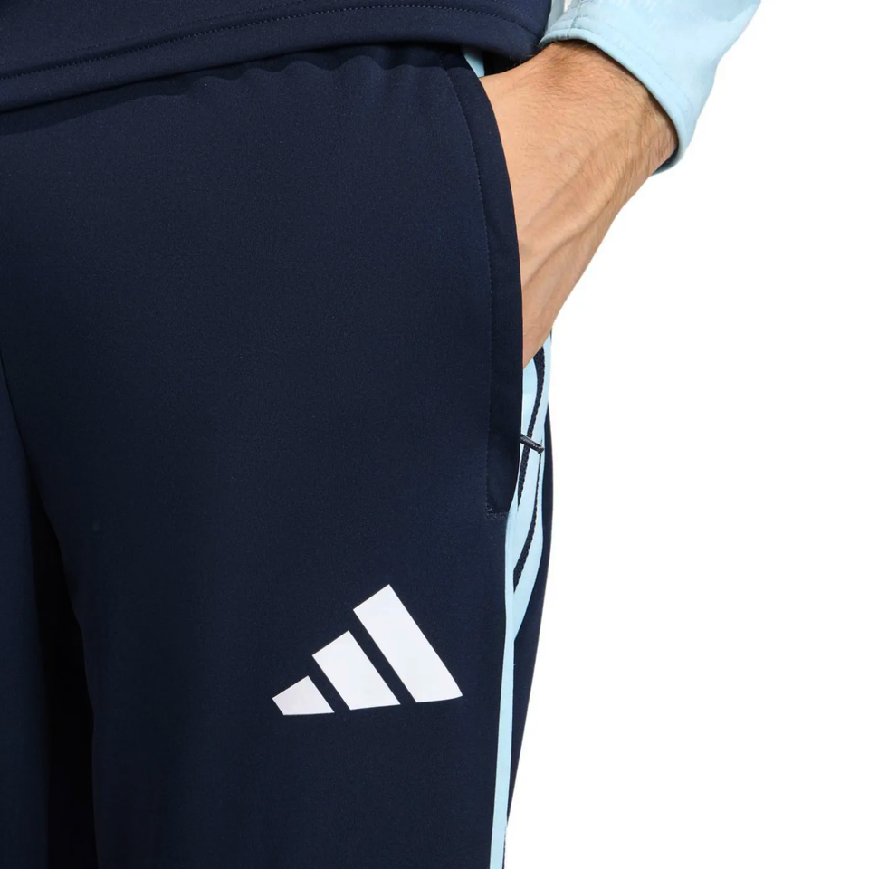 Argentina 2026 World Cup training tracksuit detail showing blue and navy design with Adidas logo