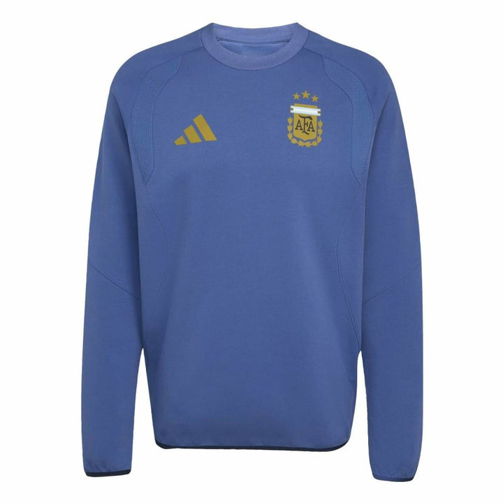 Blue Adidas sweatshirt with Argentina national team logo and gold details