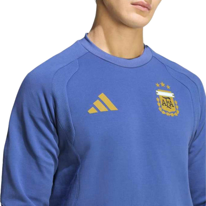 Blue Adidas long sleeve soccer jersey with Argentina national team logo