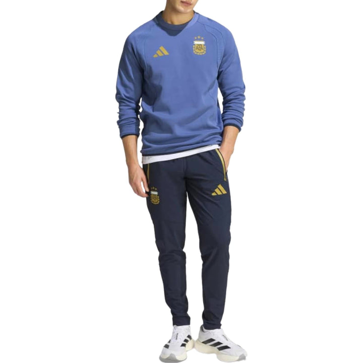 Men's blue cotton sweatshirt and navy pants set with Adidas logo and Argentina emblem