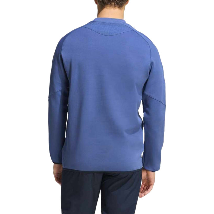Men's blue sweatshirt in cotton with a relaxed fit and crew neck design