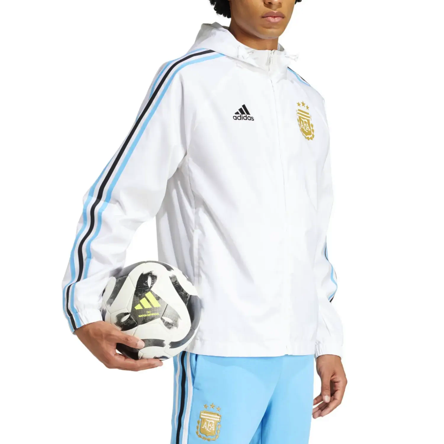Argentina Training Presentation Soccer Wind Rain Jacket 2024 25 Adidas Men s Extralarge