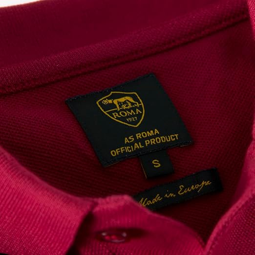AS Roma Heritage retro polo jersey featuring the official logo and made in Europe label