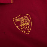 AS Roma Heritage retro polo jersey featuring embroidered logo on a red background