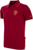 AS Roma Heritage retro polo jersey in red with gold detailing and club crest for stylish fans