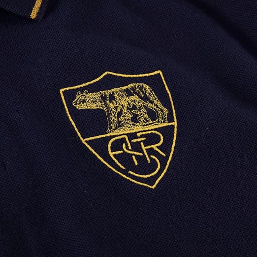 AS Roma Polo Jersey Heritage Collection Retro Style - Copa - Navy Blue